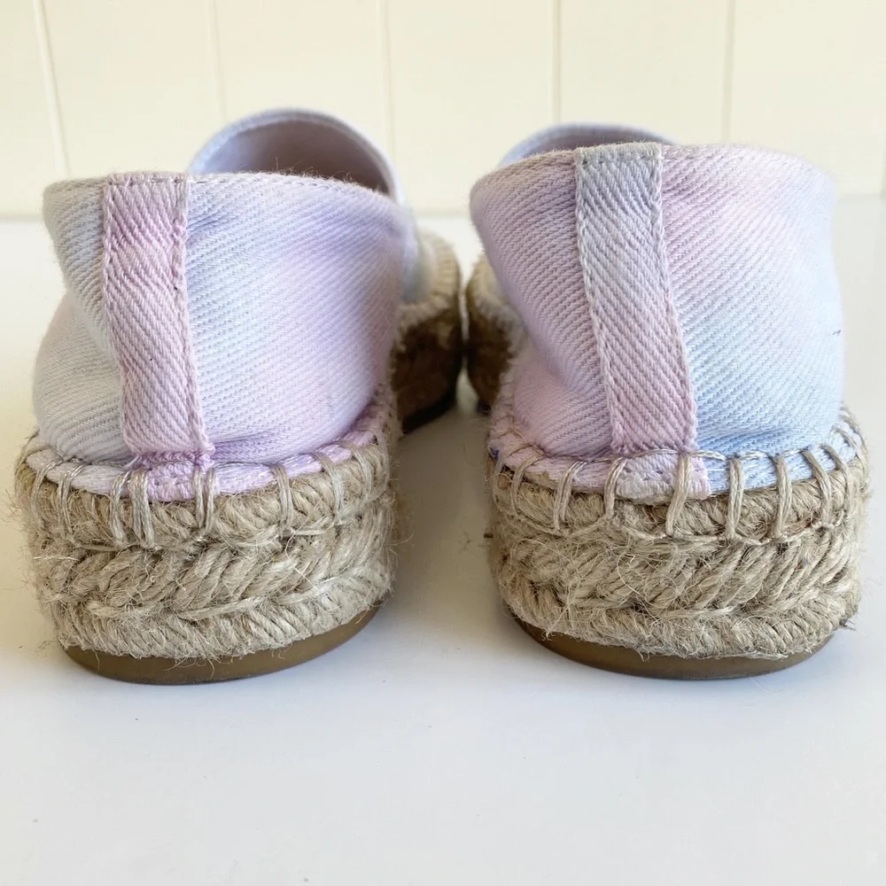 Splendid Laney Pastel Tie Dye Canvas Platform Espadrille Shoes Size 7